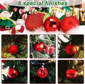 img 1 attached to 🎄 Rongyuxuan 48ct Shatterproof Christmas Ball Ornaments for Tree Decorations - Holiday Party Decoration Set with Hooks (Red, 2.36'' and 1.57'')