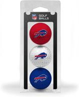 🏈 nfl buffalo bills 3-pack regulation size golf balls with full color, durable team imprint - must-have for golf enthusiasts! logo