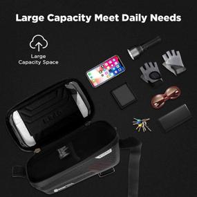 img 1 attached to 🚴 MYSBIKER Waterproof Bike Phone Bag, Bicycle Phone Mount Top Tube Case with 0.3mm TPU Touch Screen and 3 Straps - Accessiories Pouch for 6.5” iPhone Xs Max 11 Pro Plus, Samsung