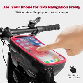 img 2 attached to 🚴 MYSBIKER Waterproof Bike Phone Bag, Bicycle Phone Mount Top Tube Case with 0.3mm TPU Touch Screen and 3 Straps - Accessiories Pouch for 6.5” iPhone Xs Max 11 Pro Plus, Samsung