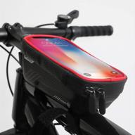 🚴 mysbiker waterproof bike phone bag, bicycle phone mount top tube case with 0.3mm tpu touch screen and 3 straps - accessiories pouch for 6.5” iphone xs max 11 pro plus, samsung logo