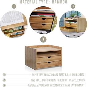 img 2 attached to Declutter Your Workspace with the Prosumer's Choice 3-Tier Bamboo Desktop Organizer: Perfect for Home or Office Organization