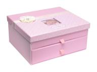 👶 c.r. gibson large pink baby girl keepsake box - dimensions: 12.5'' w x 10.25'' h logo