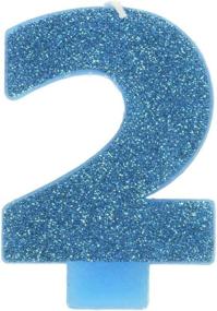 img 2 attached to 🎂 Sparkling Caribbean Blue Glitter Birthday Candle: Party Supply #2