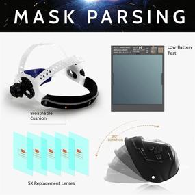 img 1 attached to 🌞 Tsinglax Large Viewing Screen: Solar Powered Auto Darkening Welding Helmet for TIG MIG ARC Welding - True Color & Wide Shade Range - 4 Sensors & Grinding Mask Included