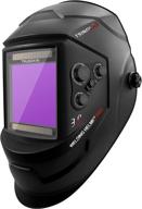 🌞 tsinglax large viewing screen: solar powered auto darkening welding helmet for tig mig arc welding - true color & wide shade range - 4 sensors & grinding mask included logo