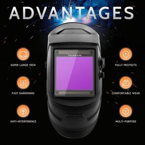 img 3 attached to 🌞 Tsinglax Large Viewing Screen: Solar Powered Auto Darkening Welding Helmet for TIG MIG ARC Welding - True Color & Wide Shade Range - 4 Sensors & Grinding Mask Included