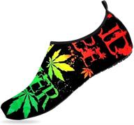 ultimate breathable barefoot aqua socks: quick-dry water shoes for running, walking, kayaking, yoga | men's/women's (420 weed design) logo