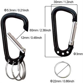 img 3 attached to 🔑 Versatile and Sturdy: 6-Pack VictorsHome Carabiner Clip Keychain with D Shape Multifunction Clip Hook, Aluminum Alloy, and 3 Key Rings