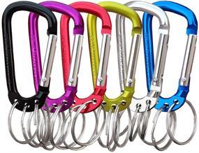 img 4 attached to 🔑 Versatile and Sturdy: 6-Pack VictorsHome Carabiner Clip Keychain with D Shape Multifunction Clip Hook, Aluminum Alloy, and 3 Key Rings