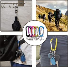 img 1 attached to 🔑 Versatile and Sturdy: 6-Pack VictorsHome Carabiner Clip Keychain with D Shape Multifunction Clip Hook, Aluminum Alloy, and 3 Key Rings