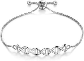 img 4 attached to Набор ювелирных изделий "Beautlace DNA Double Helix Science" - ожерелье и серьги для женщин и девочек - покрытие серебром/18к золотом/черным гунметаллом.