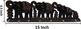 img 1 attached to 🐘 Earthly Home Wooden Key Holder: Triple Elephant Design for Stylish and Functional Key Organization