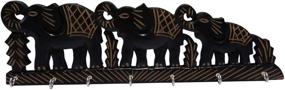 img 4 attached to 🐘 Earthly Home Wooden Key Holder: Triple Elephant Design for Stylish and Functional Key Organization