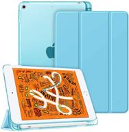 📱 fintie ipad mini 5 case 2019 - lightweight slim shell cover with translucent frosted back protector | supports auto wake/sleep | 7.9 inch, sky blue logo