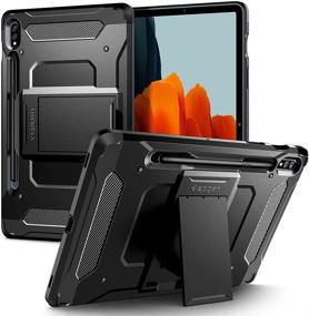 img 4 attached to Spigen Tough Armor Pro Galaxy Tab S7 Case (2020) with S Pen Holder - Black