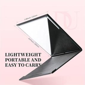 img 3 attached to Enhance Your Styling Routine with DUcare's Portable Folding Vanity Makeup Mirror - Large and Convenient Stand Included!