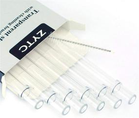 img 4 attached to 🥤 Reusable Transparent Straight Drinking Straws for YETI Tumblers - Set of 6 with 2 Cleaning Brushes