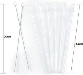 img 3 attached to 🥤 Reusable Transparent Straight Drinking Straws for YETI Tumblers - Set of 6 with 2 Cleaning Brushes