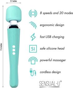 img 2 attached to 💆 Powerful Cordless Handheld Therapeutic Personal Massager - 8 Speeds, 20 Vibrating Patterns - USB Rechargeable - Magic Recovery Effect for Women and Men, Body, Neck, Back & Shoulders