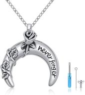 🌙 waysles crescent moon rose urn necklace: commemorative cremation jewelry with fill kit logo