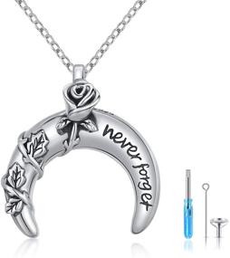 img 4 attached to 🌙 Waysles Crescent Moon Rose Urn Necklace: Commemorative Cremation Jewelry with Fill Kit