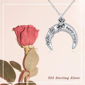 img 1 attached to 🌙 Waysles Crescent Moon Rose Urn Necklace: Commemorative Cremation Jewelry with Fill Kit