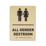 🚻 ada compliant gender-inclusive restroom sign - ideal for occupational health & safety logo