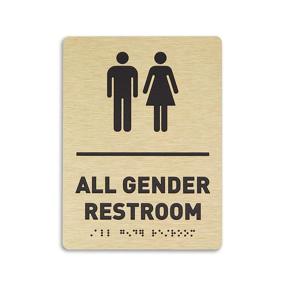 img 4 attached to 🚻 ADA Compliant Gender-Inclusive Restroom Sign - Ideal for Occupational Health & Safety