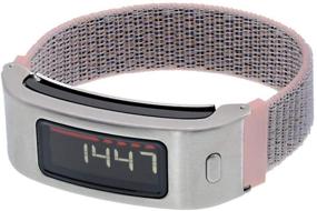 img 3 attached to 🌸 Leiou Woven Nylon Strap Compatible with vivofit 1st/2 - Replacement Sport Mesh Watchband + Silver Metal Case (Pink Sand, L/6.3"-8.2")