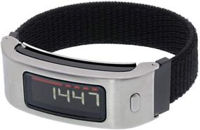 img 2 attached to 🌸 Leiou Woven Nylon Strap Compatible with vivofit 1st/2 - Replacement Sport Mesh Watchband + Silver Metal Case (Pink Sand, L/6.3"-8.2")