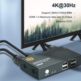 img 3 attached to 🔁 4K@30Hz Ultra HD HDMI KVM Switch with 4 USB 2.0 - Share One Monitor Between 2 Computers, Supports Wireless Keyboard and Mouse, Plug and Play Ready