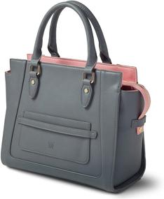 img 2 attached to Classic Top Handle Vegan Leather Tote Purse: Marsi Bond Designer Womens Handbag