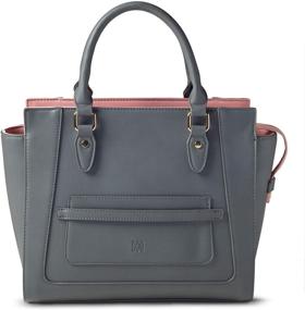 img 4 attached to Classic Top Handle Vegan Leather Tote Purse: Marsi Bond Designer Womens Handbag