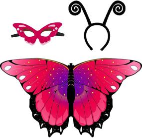 img 4 attached to 🦋 Butterfly Wings Costume Dress Up Headband for a Fantastic Halloween Transformation
