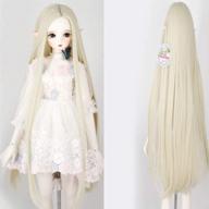 👱 white blonde straight fairy maiden doll hair - long 9-10 inch bjd sd doll wig - heat resistant fiber - perfect for 1/3 bjd dolls - sd bjd doll wig logo