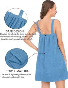 img 2 attached to 🛀 Rubehoow Women's Shower Wrap Towel with Pocket, Adjustable Enclosure Robe & Facial Headband - S-XXL - Ideal for Bath and Spa