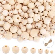 🔮 uoony 800pcs bulk wooden beads for crafts in 7 sizes - garland, macrame, jewelry making, farmhouse decor - natural unfinished wood beads (6mm, 8mm, 10mm, 12mm, 14mm, 16mm, 20mm) logo