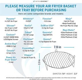 img 3 attached to 🍳 Air Fryer Accessory Set - 2 Double Layer Racks Compatible with Ninja, Gourmia, Gowise, Chefman + MORE - Includes Cheat Sheets, Heat Resistant Mats, Thermometer and Cleaning Brush