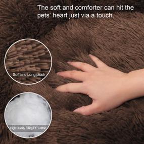 img 2 attached to 🐶 BEDELITE Dog Bed Cat Bed - Round Donut Calming Pet Bed, Soft Faux Fur, Washable, for Small Medium Dog & Cat 20/23/30 Inches, Fit up to 15/25/45LBS, Available in Grey, Blue, Brown