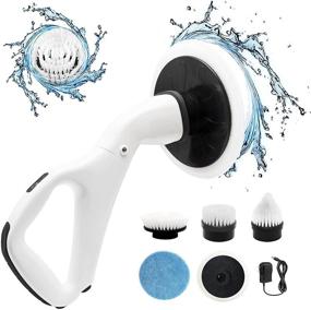 img 4 attached to 🧼 LURNOFY Electric Spin Scrubber Cordless for Powerful Cleaning - Handheld Power Scrubber with High Rotation Brush Kit, Rechargeable and 4 Replaceable Brush Heads for Bathtub, Bathroom, Tile, Sink, Window