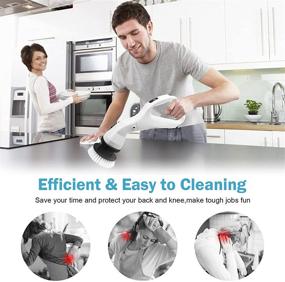 img 1 attached to 🧼 LURNOFY Electric Spin Scrubber Cordless for Powerful Cleaning - Handheld Power Scrubber with High Rotation Brush Kit, Rechargeable and 4 Replaceable Brush Heads for Bathtub, Bathroom, Tile, Sink, Window