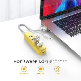 img 2 attached to 💻 Impressive iDsonix USB 3.0 Hub - 4-Port Powered USB Splitter with 5Gbps Data Transfer - Ideal for Laptops, iMacs, Surface Pros, and More!