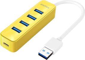 img 4 attached to 💻 Impressive iDsonix USB 3.0 Hub - 4-Port Powered USB Splitter with 5Gbps Data Transfer - Ideal for Laptops, iMacs, Surface Pros, and More!