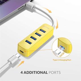 img 3 attached to 💻 Impressive iDsonix USB 3.0 Hub - 4-Port Powered USB Splitter with 5Gbps Data Transfer - Ideal for Laptops, iMacs, Surface Pros, and More!