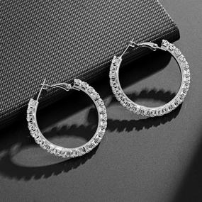 img 1 attached to 💎 IORMAN Large Hoop Earrings: Stylish and Hypoallergenic Rhinestone Fully-Jewelled Earrings for Women and Girls