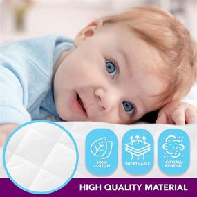 img 1 attached to 🌿 Organic Cotton Waterproof Pack N Play Mattress Cover - Premium Quality Hypoallergenic and Breathable Fabrics - Soft and Comfortable - Standard Dimension 27" x 39" x 5" for Newborns