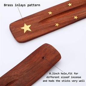 img 1 attached to 🕊️ Handmade Wooden Incense Holder Set: Yin and Yang, Crescent Moon, Stars, Elephant - 4 Styles, Random Assortment