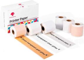 img 4 attached to 🔖 Phomemo Self-Adhesive Thermal Sticker: Semi-Transparent/Gold & Silver Glitter, 6 Rolls, 25mm x 3.5m - For M02S Mini Bluetooth Thermal Pocket Printer