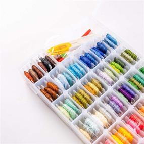 img 2 attached to 🧵 36 Grids Plastic Embroidery Floss Cross Stitch Organizer Box with 108 Floss Bobbins - 1 Pack